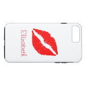 Eenvoudige, persoonlijke, witte, rode lips Case-Mate iPhone case (Achterkant (Horizontaal))