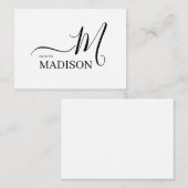 Eenvoudige persoonlijke zwarte en witte bruiloft informatiekaartje (Voorkant / Achterkant)