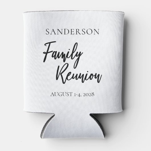 Eenvoudige persoonlijke, zwarte en witte gezinsher blikjeskoeler (Voorkant)