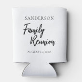 Eenvoudige persoonlijke, zwarte en witte gezinsher blikjeskoeler (Achterkant)