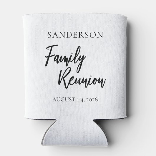 Eenvoudige persoonlijke, zwarte en witte gezinsher blikjeskoeler (Achterkant)