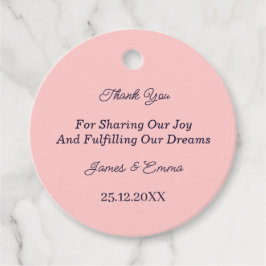 Eenvoudige perzik gepersonaliseerde bruiloft bedankjes labels