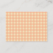 Eenvoudige perzik gingham luierraffle informatiekaartje (Achterkant)