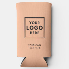 Eenvoudige perzik logo tekst business seltzer blikjeskoeler