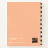 Eenvoudige perzik logo tekst QR-code Notitieboek (Achterkant)