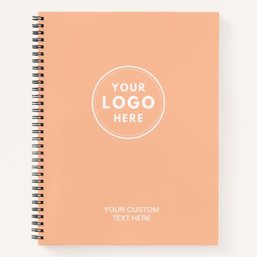 Eenvoudige perzik logo tekst QR-code Notitieboek (Voorkant)