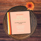 Eenvoudige perzik Moderne Retro Groovy 18e verjaar Kaart