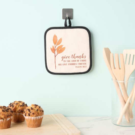 Eenvoudige perzik Waterverf Geef Bedankt Thanksgiv Pannenlap (Insitu(Ophanging))