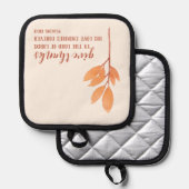 Eenvoudige perzik Waterverf Geef Bedankt Thanksgiv Pannenlap (Voorkant / Achterkant)