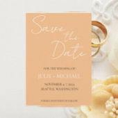 Eenvoudige perzikstijl bruiloft save the date