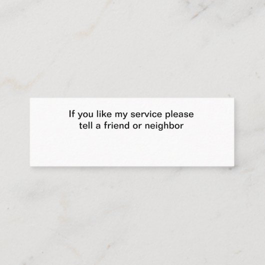 Eenvoudige Pet Grooming Service Compacte Visitekaa Mini Visitekaartje (Achterkant)