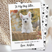 Eenvoudige Pet Sitter Custom Dog Puppy Foto Dank u Kaart