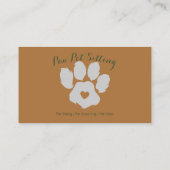 Eenvoudige Pet Sitter Groomer Social Media Dog Cat Visitekaartje (Achterkant)
