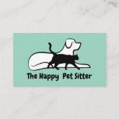 Eenvoudige Pet Sitter Theme Visitekaartjes (Voorkant)