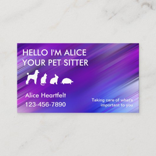 Eenvoudige Pet Sitter Visitekaartjes (Voorkant)