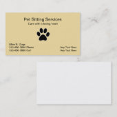 Eenvoudige Pet Sitter Visitekaartjes (Voorkant / Achterkant)