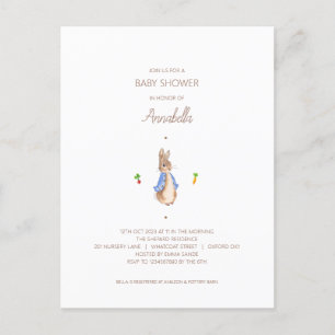 Eenvoudige Peter the Rabbit Baby shower Budget Inv Briefkaart