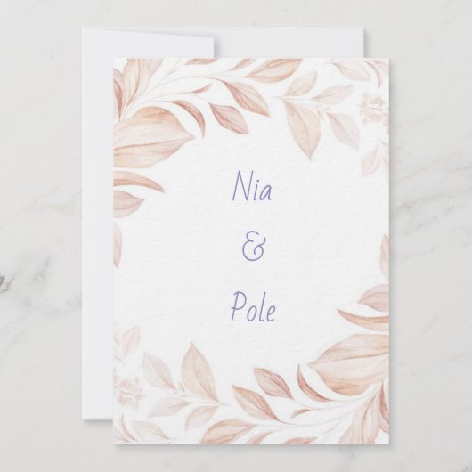 Eenvoudige peulroze uitnodiging (Achterkant)