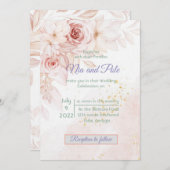 Eenvoudige peulroze uitnodiging (Voorkant / Achterkant)