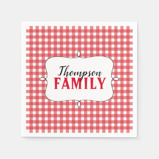 Eenvoudige Picnic Gingham Pattern-minimalist Servet (Voorkant)