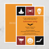 Eenvoudige pictogrammen Halloween Party Kaart (Voorkant / Achterkant)