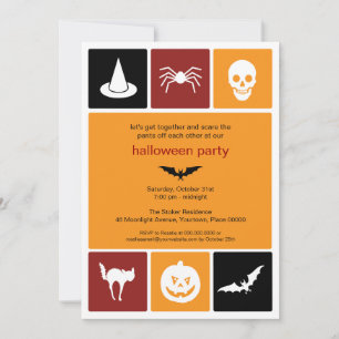 Eenvoudige pictogrammen Halloween Party Kaart