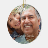 Eenvoudige pijnbijkantoren, opa en opa, Est Year Keramisch Ornament (Links)