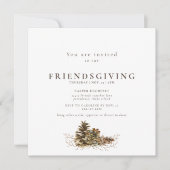 Eenvoudige pijnboomkegel Friendsgiving ii uitnodig Kaart (Voorkant)