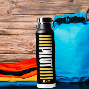 Eenvoudige Piloottypografie, Strepen, Luchtvaart Waterfles