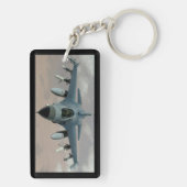 Eenvoudige Pilot Typografie Stripes & Vliegtuigfot Sleutelhanger (achterkant)