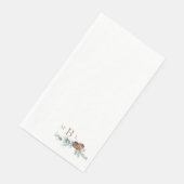 Eenvoudige 'Pine Cone Foliage Gold Monogram'-feest Servet (Hoek)
