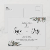 Eenvoudige Pine Cones Wedding Save the Date Aankondigingskaart (Voorkant / Achterkant)