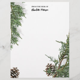 Eenvoudige pine-kegel en pine-leder tijdens de win briefhoofd