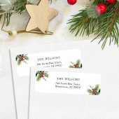 Eenvoudige Pine Leaves Christmas Return-adres Etiket