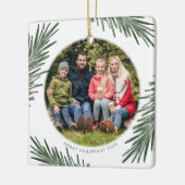 Eenvoudige pine Sprigs-kerstversiering Keramisch Ornament (Links)