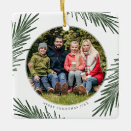Eenvoudige pine Sprigs-kerstversiering Keramisch Ornament