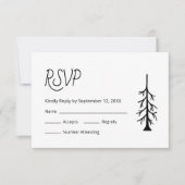 Eenvoudige Pine Tree Casual Zwart Wit Wedding RSVP Kaartje (Voorkant)