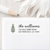 Eenvoudige Pine Tree Return-adreslabels Etiket (Insitu)