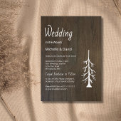 Eenvoudige Pine Tree Rustic Wood Casual bruiloft Kaart