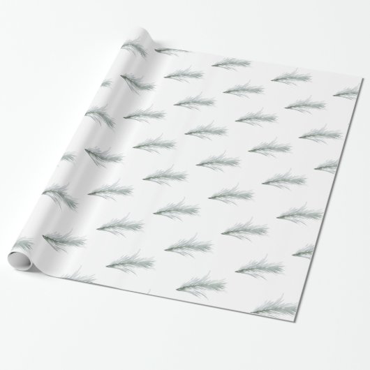 Eenvoudige Pine Wreate Kerstfeestdag Cadeaupapier (Uitgerold)
