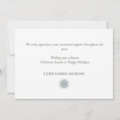 Eenvoudige Pinecones Branches Bessen Business Feestdagenkaart (Achterkant)