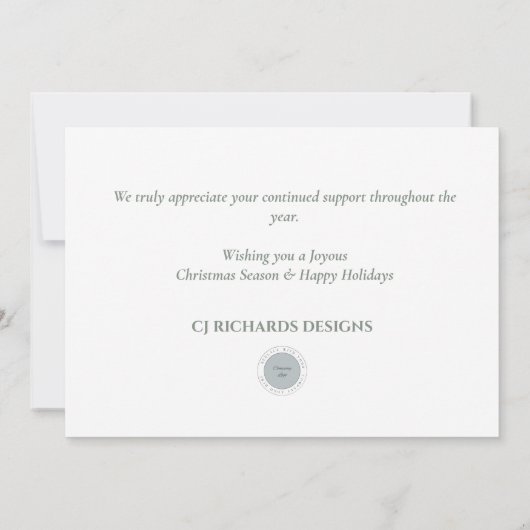 Eenvoudige Pinecones Branches Bessen Business Feestdagenkaart (Achterkant)