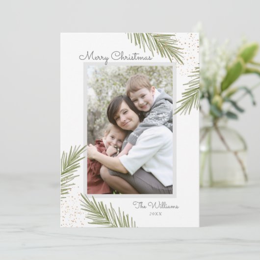 Eenvoudige Pines Kerstkaart (Staand voorkant)