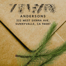Eenvoudige Pines Stijlvolle familie retour adres Rubberstempel
