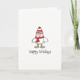 Eenvoudige pinguïn (5 x 7 inch), standaard wit omh feestdagen kaart