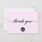 Eenvoudige Pink Business-klantwaardering Bedankkaart (Voorkant)