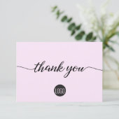 Eenvoudige Pink Business-klantwaardering Bedankkaart (Staand voorkant)