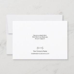 Eenvoudige Pink Business-klantwaardering Bedankkaart