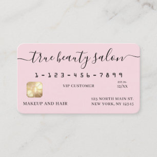 Eenvoudige Pink Gold Signature Script Credit Kaart Visitekaartje