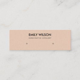 EENVOUDIGE PINK KRAFT STUD EARRING DISPLAY LOGO MINI VISITEKAARTJE